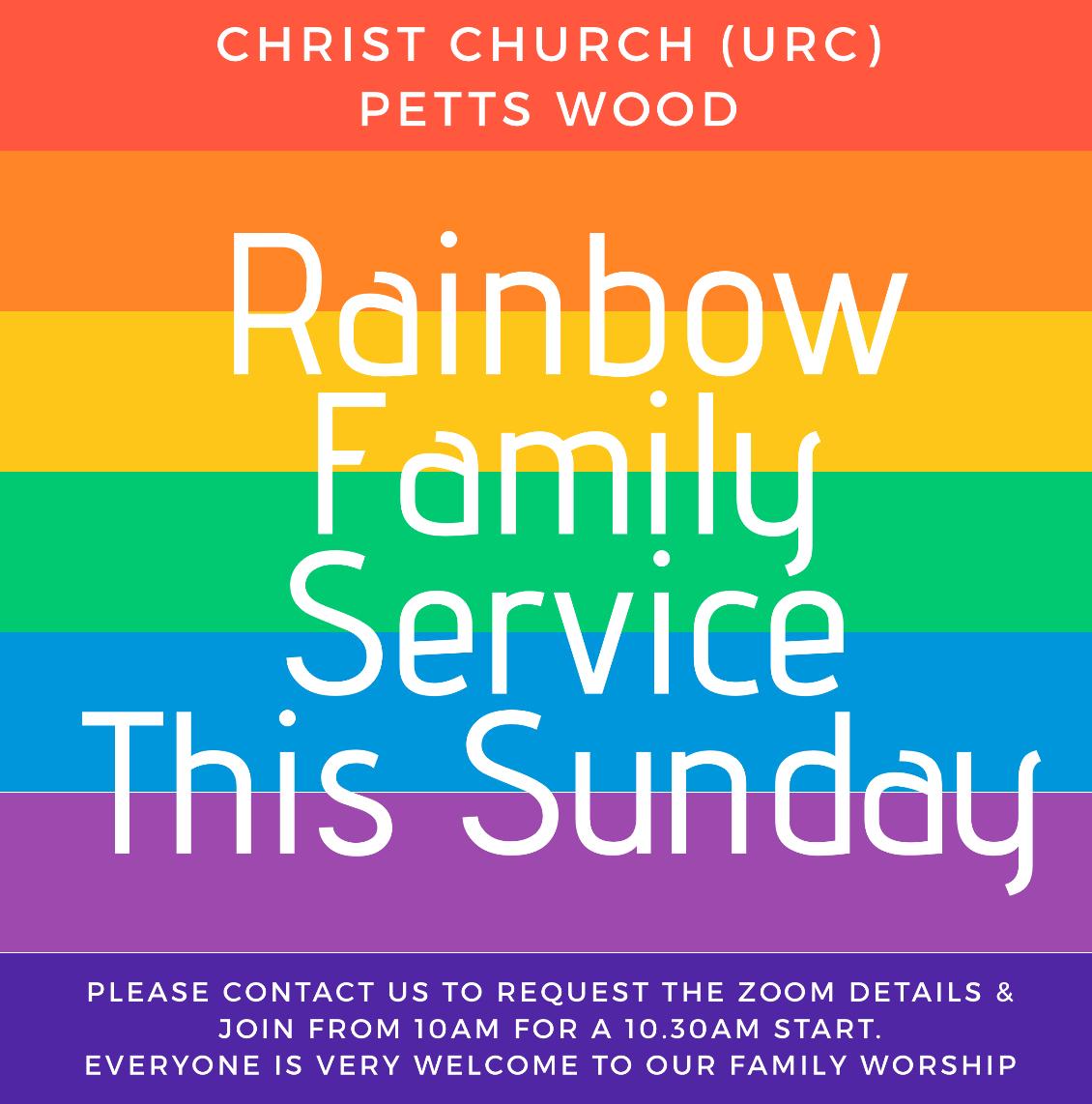 Sunday rainbow service Christ Church United Reformed Church, Petts Wood
