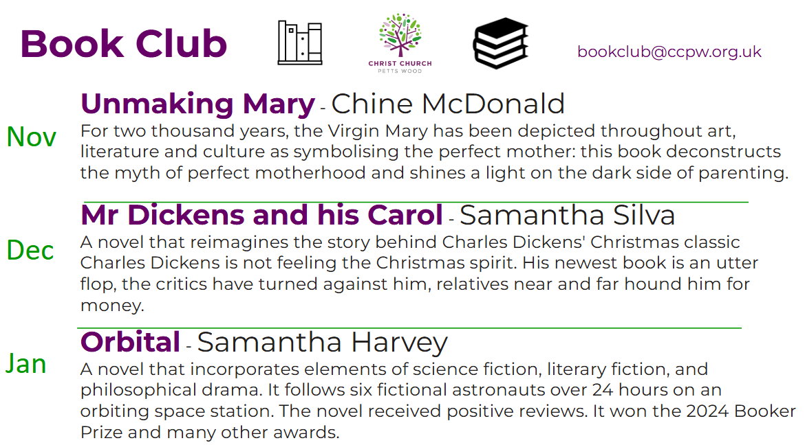 Book club Nov to Jan 2026